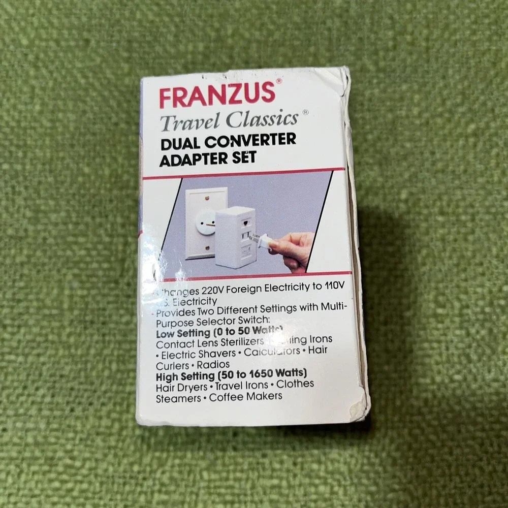 Franzus Travel Classics Dual Adapter Converter Set 220/240V FR-1650 AC C22